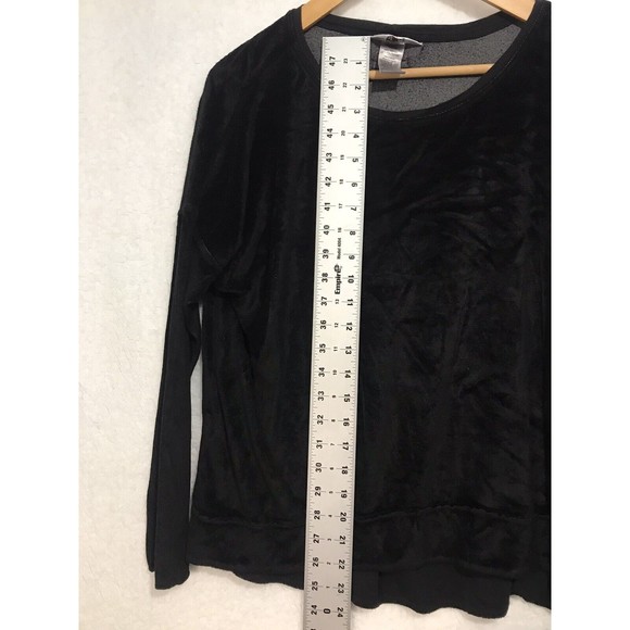 Hard Tail Forever Shirt VELOUR LONG SLEEVE Tunic Top Boat Neck Black Medium - Picture 4 of 8